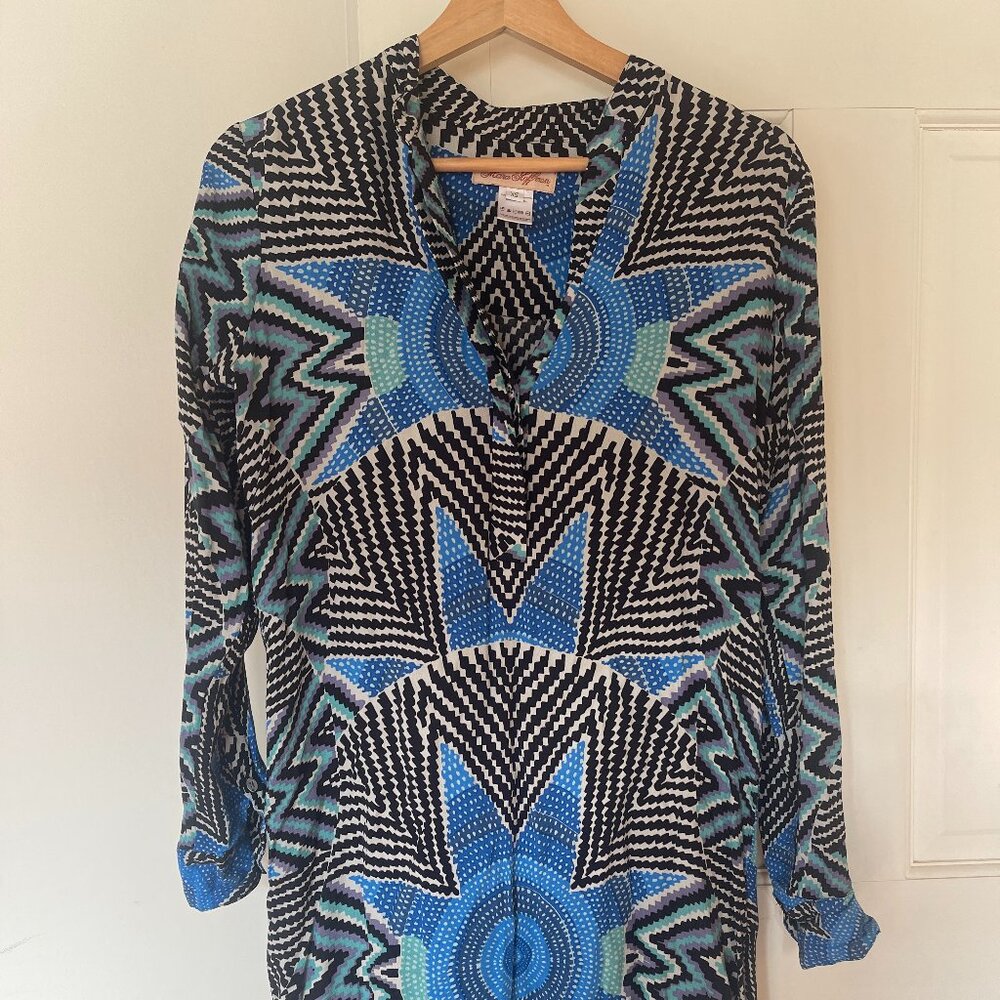 Mara Hoffman Blue Geometric Dress XS